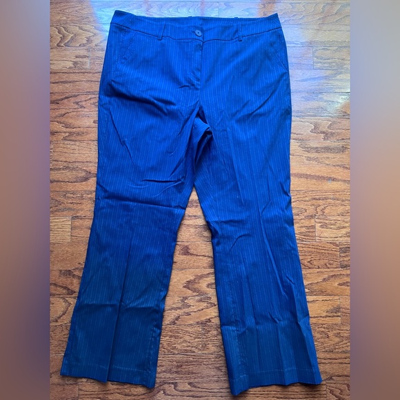 Lane Bryant Navy Pinstripe Trousers - Picture 1 of 3